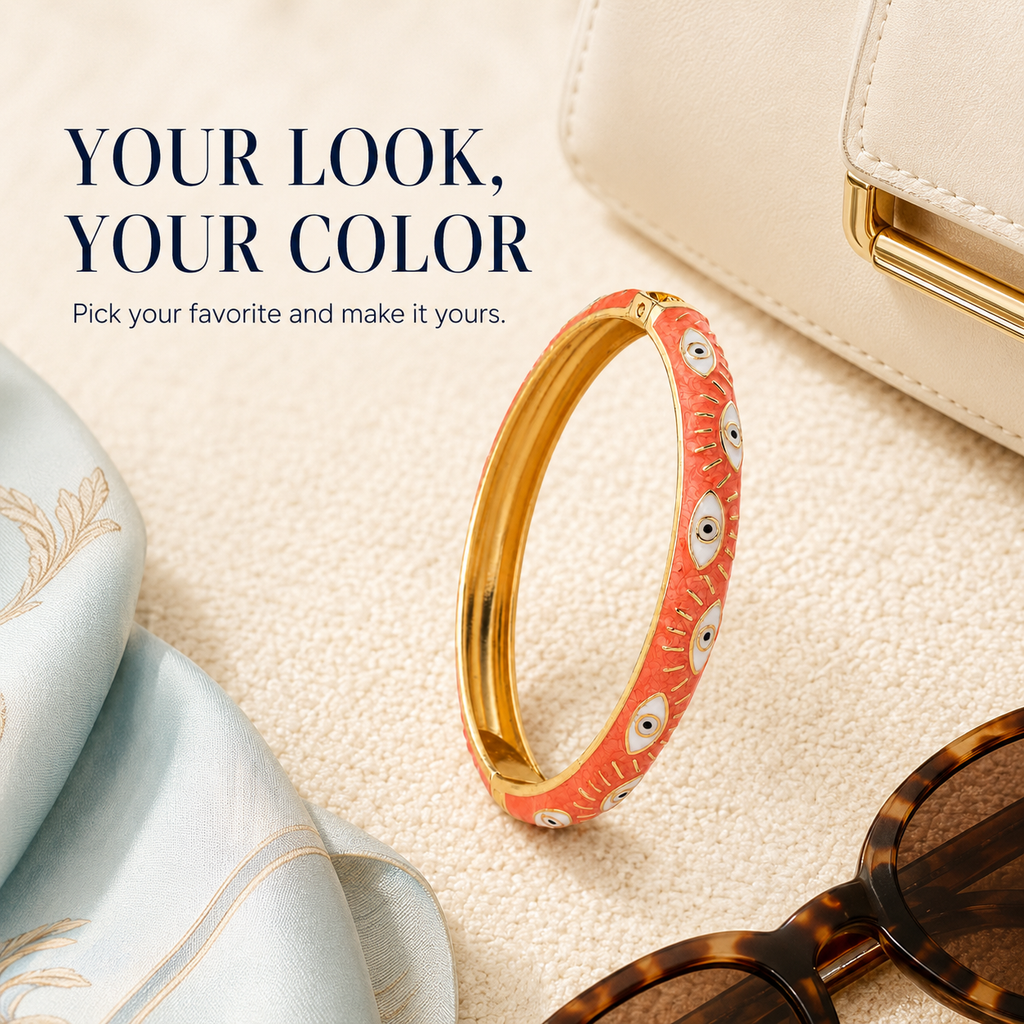 Thailan Bracelet, Light Luxury, Simple and Commuter-Friendly, Retro and Niche, Inlaid with Colorful Enamel, Hand-Painted, Exquisite Jewelry